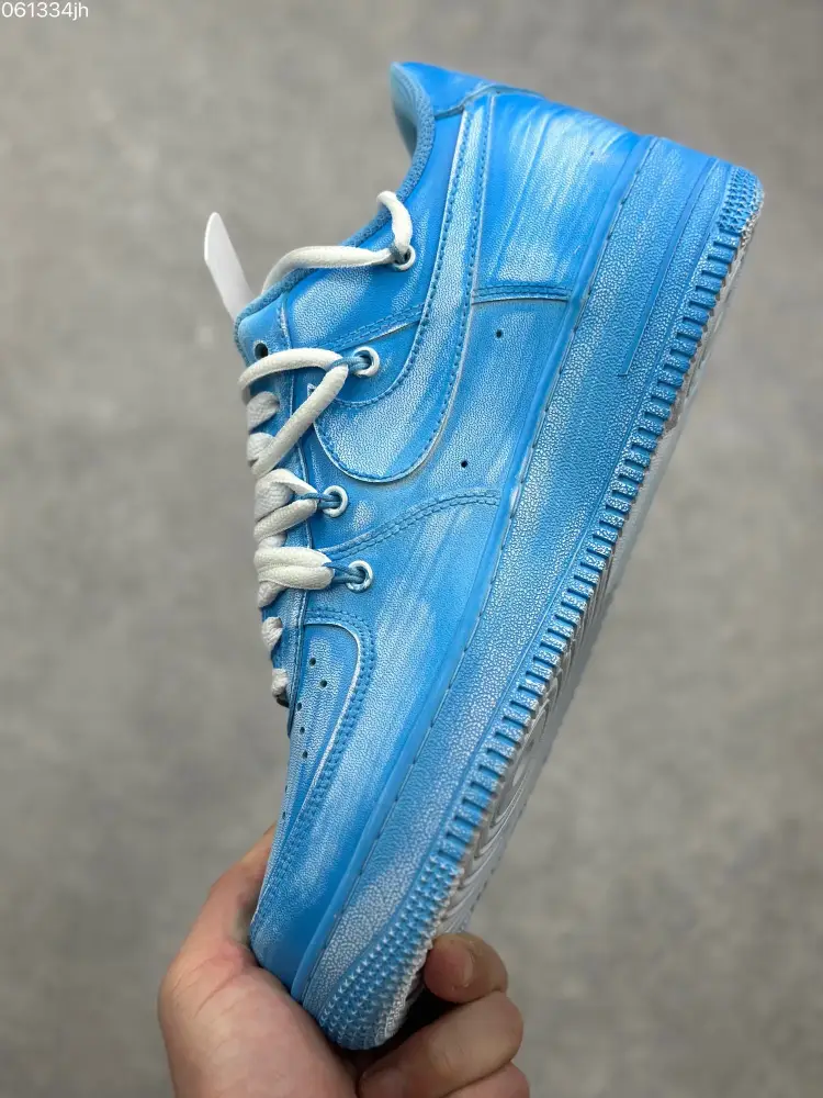 Nike Air Force 1 '07 Custom Tie-Dye Blue Low-Top with Dual Laces – Top Fake Nike Sneakers MultiPurpose 1071 