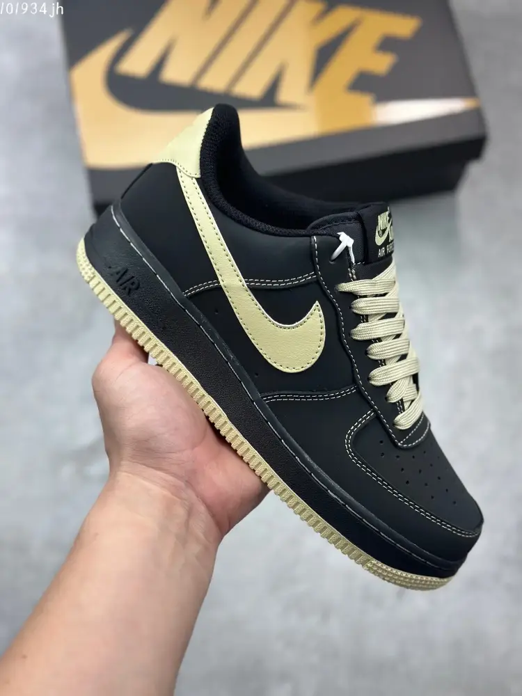 Nike Air Force 1 '07 Low Black Gold Sneakers – Top Best Sneakers – DH5696- GoodFit 1024  BFEA53