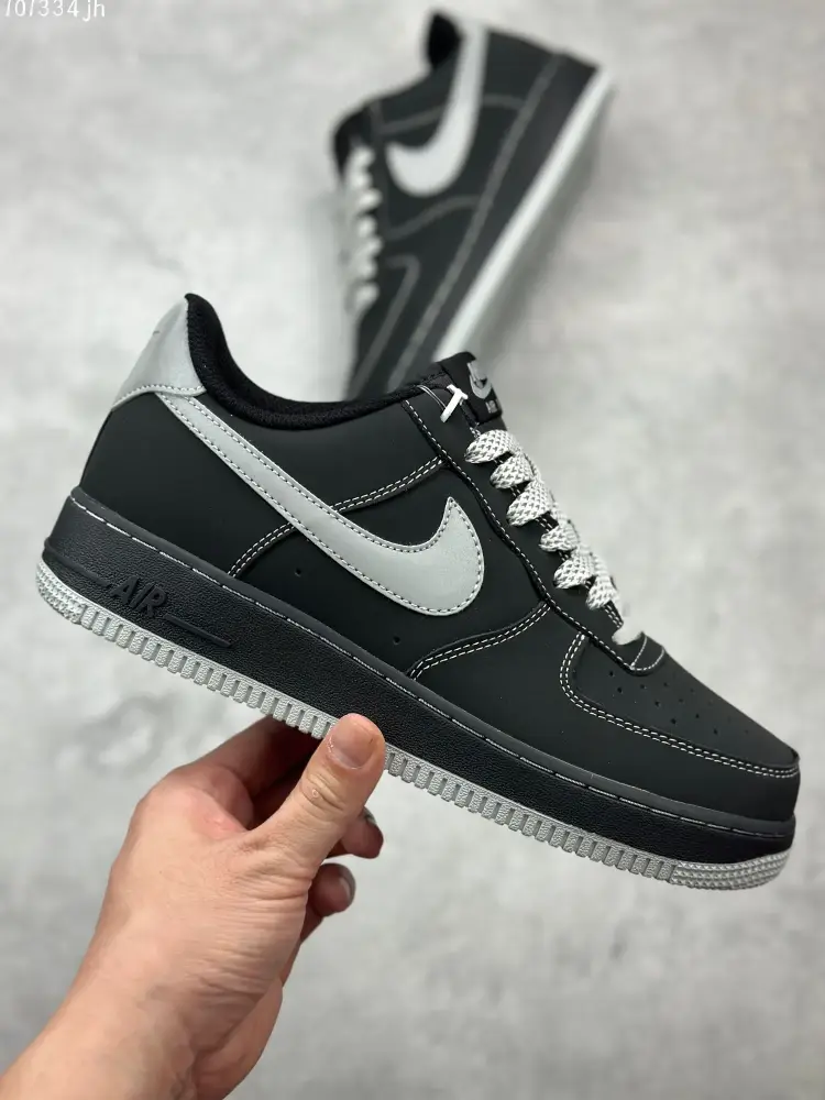 BestValue Nike Air Force 1 '07 Low Black Silver – Custom Edition Best Sneakers 1026  EFCF384