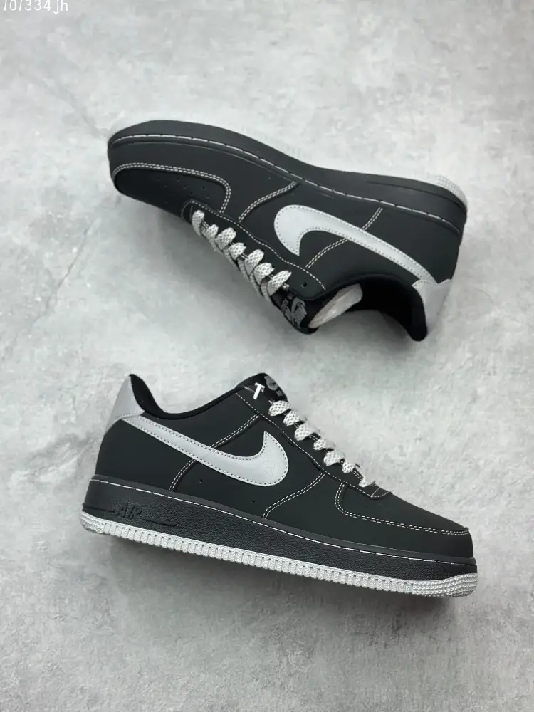 BestValue Nike Air Force 1 '07 Low Black Silver – Custom Edition Best Sneakers 1026 