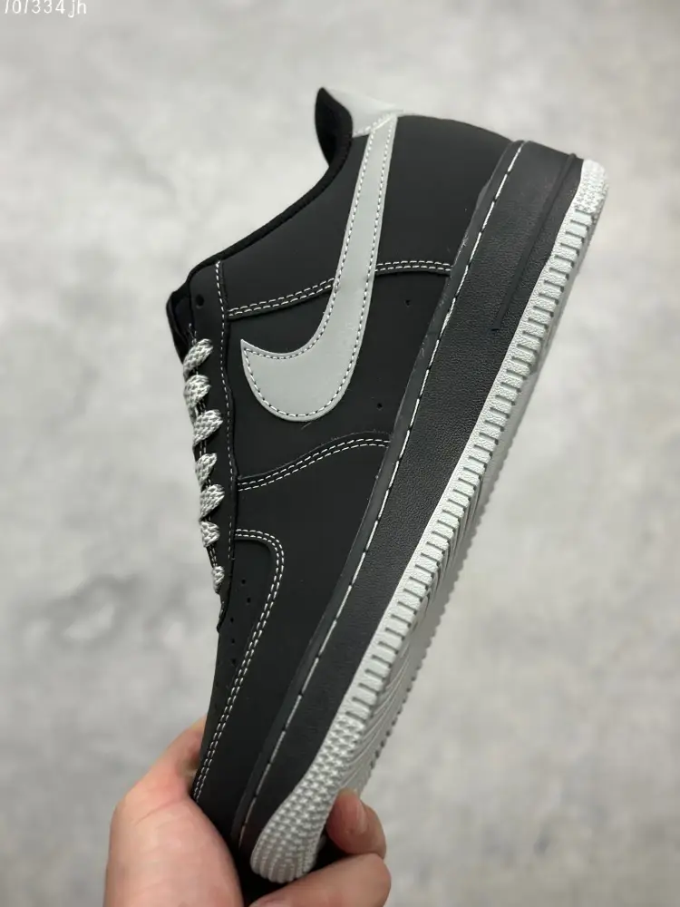 BestValue Nike Air Force 1 '07 Low Black Silver – Custom Edition Best Sneakers 1026 
