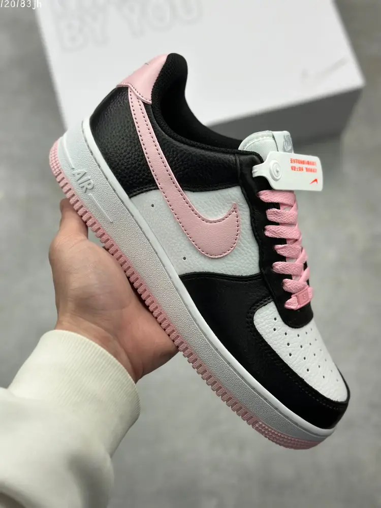 NewStyle Nike Air Force 1 '07 Low – Black White Pink, Best Sneakers, Style: AA1366- 1009 