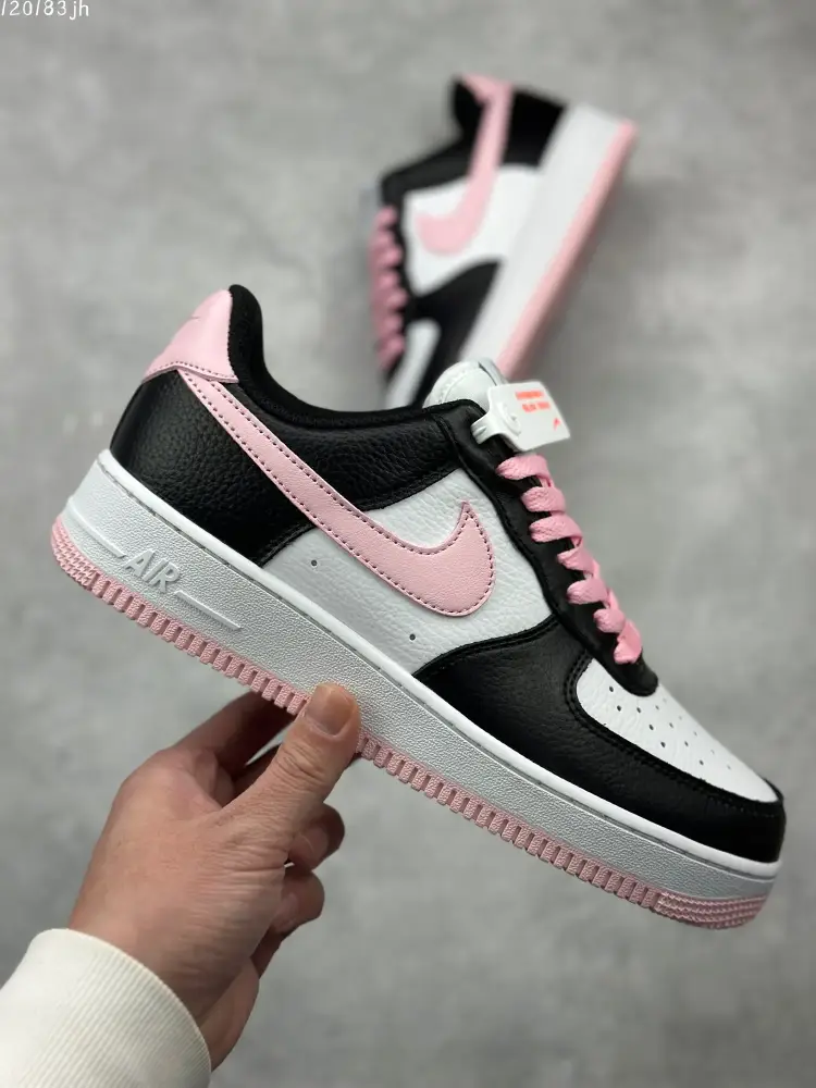 NewStyle Nike Air Force 1 '07 Low – Black White Pink, Best Sneakers, Style: AA1366- 1009 