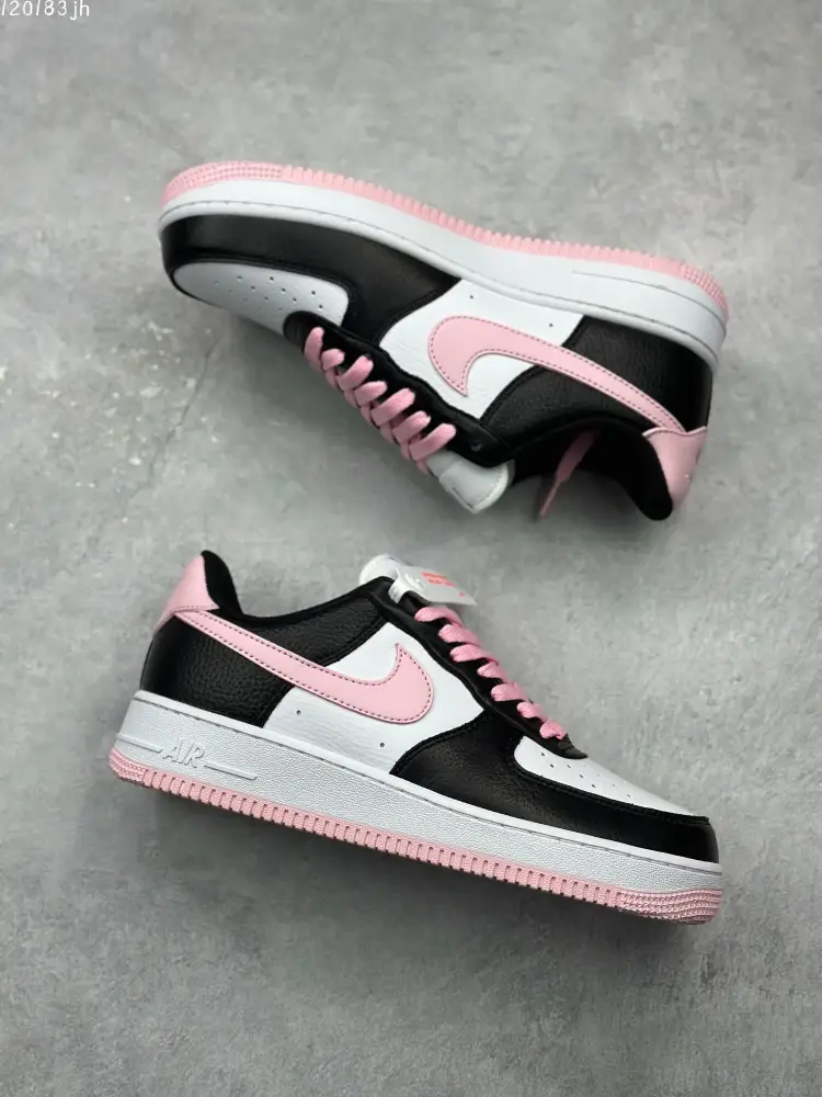 NewStyle Nike Air Force 1 '07 Low – Black White Pink, Best Sneakers, Style: AA1366- 1009 