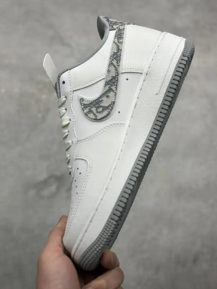 Nike Air Force 1 '07 Low – Grey White, Dior Edition, Best Sneakers, Multiple Sizes Available (AA1366- Affordable 1010 