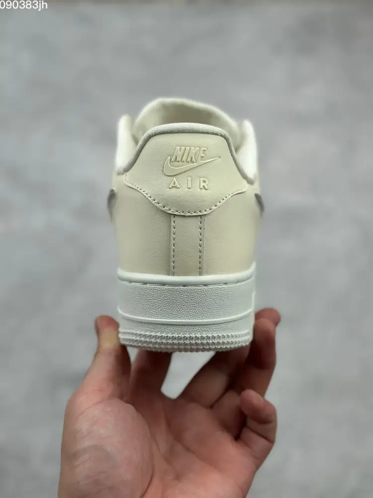 Nike Air Force 1 '07 Low Cream Metallic Swoosh Sneakers – Top Best Sneakers – DB3301- Breathable 1043 