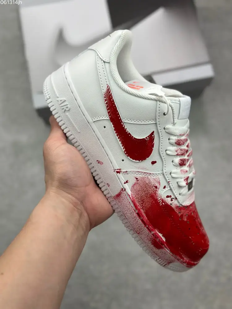 Nike Air Force 1 '07 Low 'Crime Scene' Custom White Red – Top Fake Nike Sneakers QuickDry 1070  BDFFD636