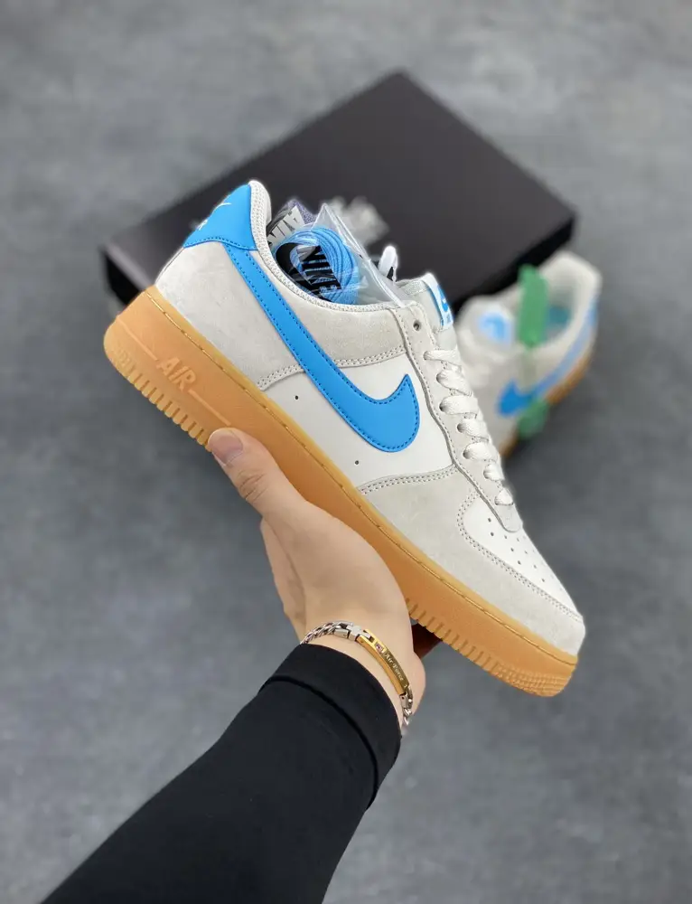 Tailored Nike Air Force 1 '07 Low Suede Blue Gum – Men's , Light Blue White, FQ8714-003 – Top Best Sneakers 1052 
