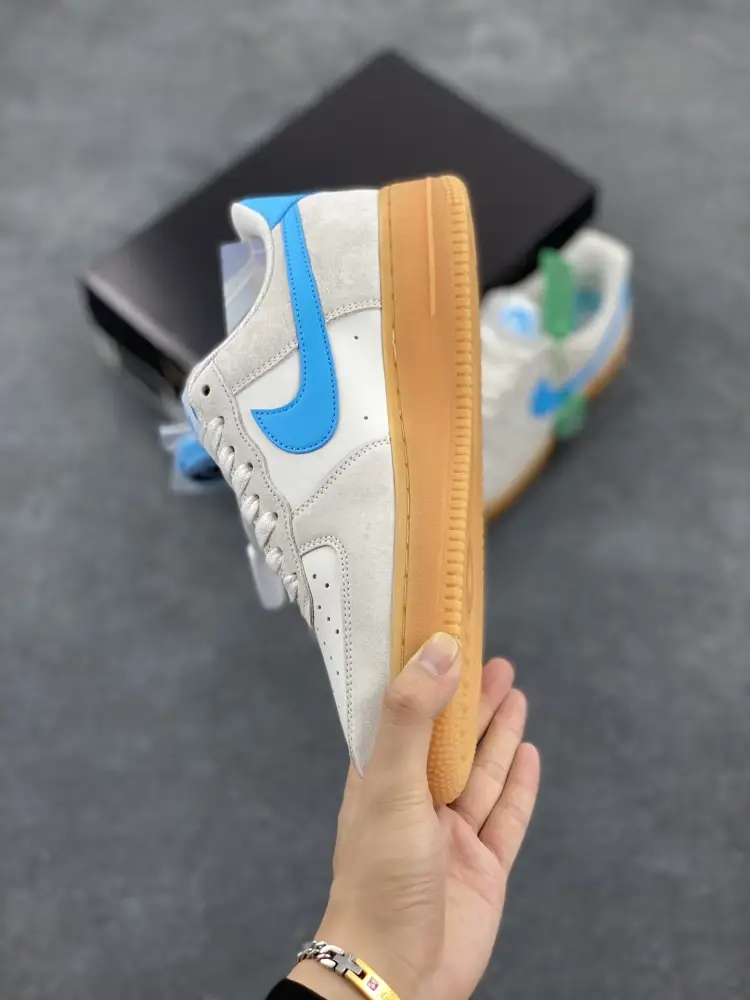 Tailored Nike Air Force 1 '07 Low Suede Blue Gum – Men's , Light Blue White, FQ8714-003 – Top Best Sneakers 1052 