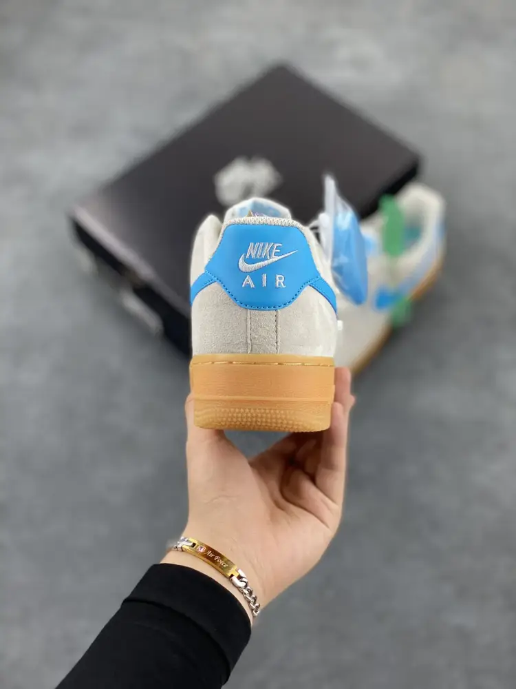 Tailored Nike Air Force 1 '07 Low Suede Blue Gum – Men's , Light Blue White, FQ8714-003 – Top Best Sneakers 1052 