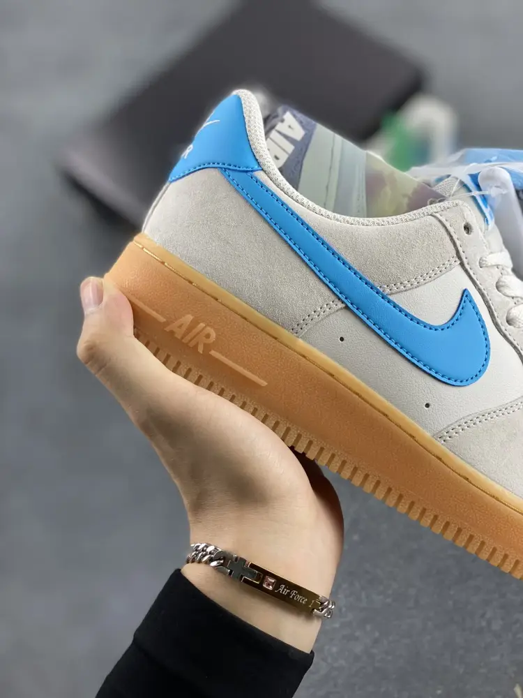Tailored Nike Air Force 1 '07 Low Suede Blue Gum – Men's , Light Blue White, FQ8714-003 – Top Best Sneakers 1052 