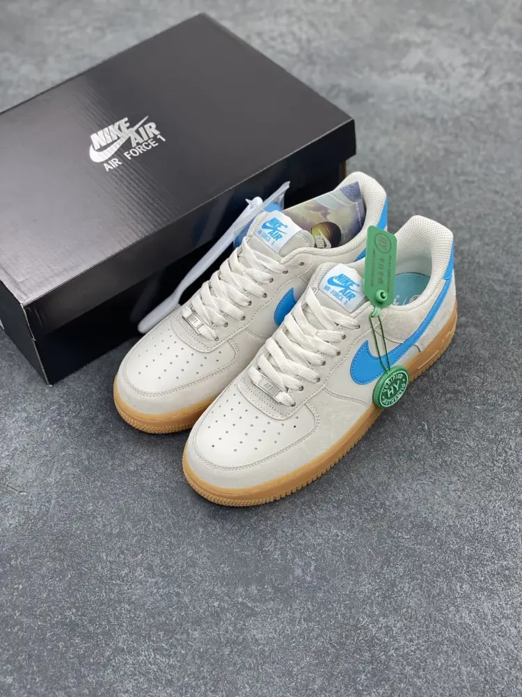 Tailored Nike Air Force 1 '07 Low Suede Blue Gum – Men's , Light Blue White, FQ8714-003 – Top Best Sneakers 1052 