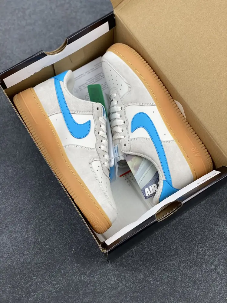 Tailored Nike Air Force 1 '07 Low Suede Blue Gum – Men's , Light Blue White, FQ8714-003 – Top Best Sneakers 1052 