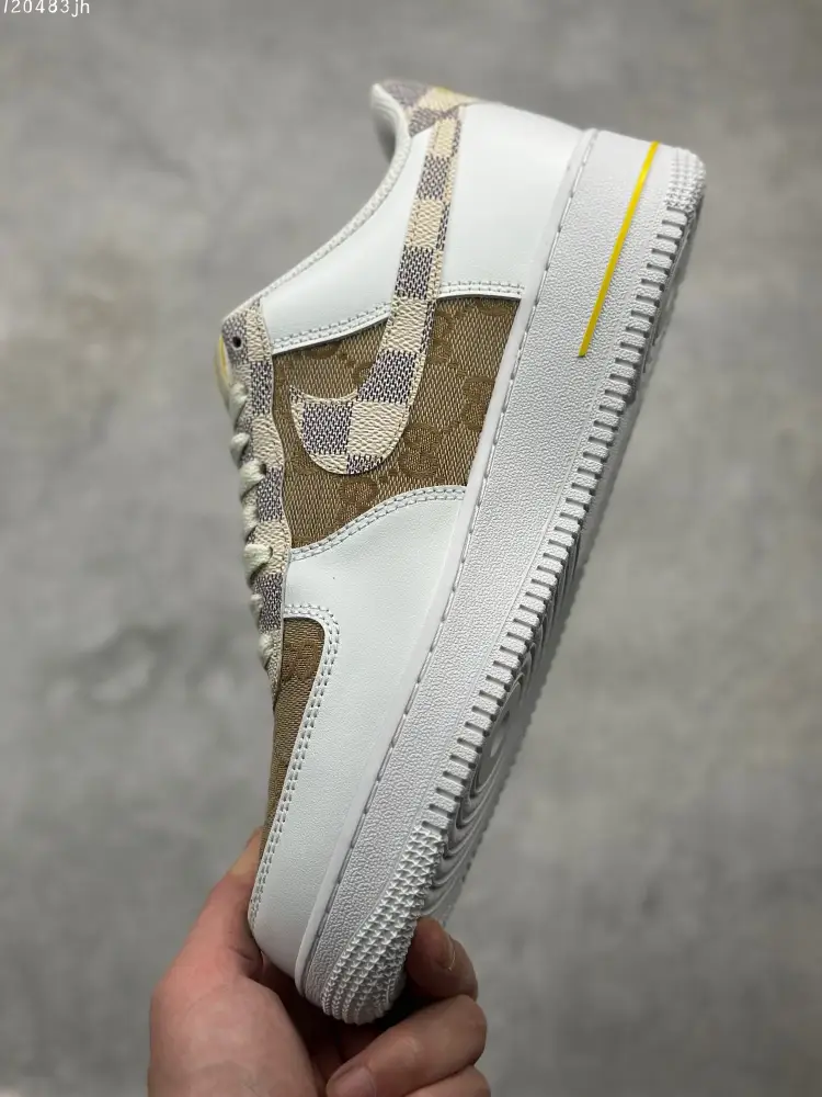 Nike Air Force 1 '07 Low-Top – Beige and White – Custom Design – High Quality – AA1366- WaterResistant 1091 