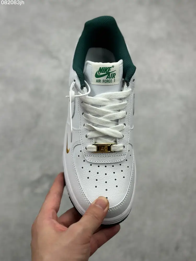 Flexible Nike Air Force 1 '07 Low White Dark Green 40th Anniversary Star Edition – Men's Top Sneakers 1047  DFEBB536