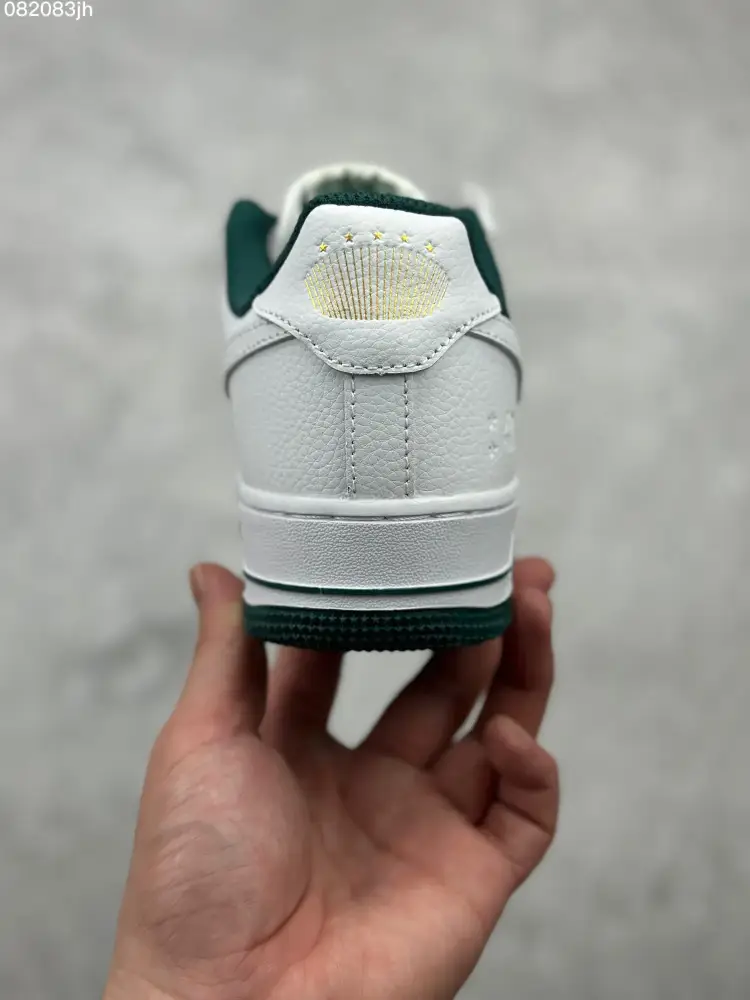 Flexible Nike Air Force 1 '07 Low White Dark Green 40th Anniversary Star Edition – Men's Top Sneakers 1047 