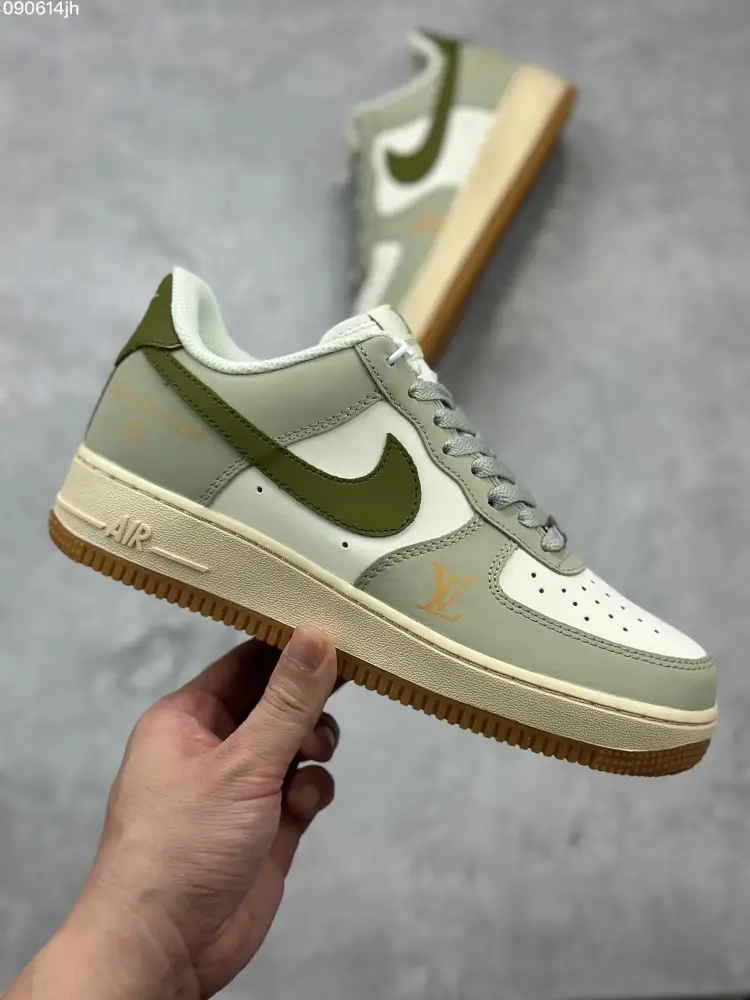 ZeroBulk Nike Air Force 1 '07 Low White Olive Green Sneakers – Top Best Sneakers – DB3301- 1039 