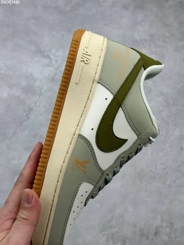 ZeroBulk Nike Air Force 1 '07 Low White Olive Green Sneakers – Top Best Sneakers – DB3301- 1039 