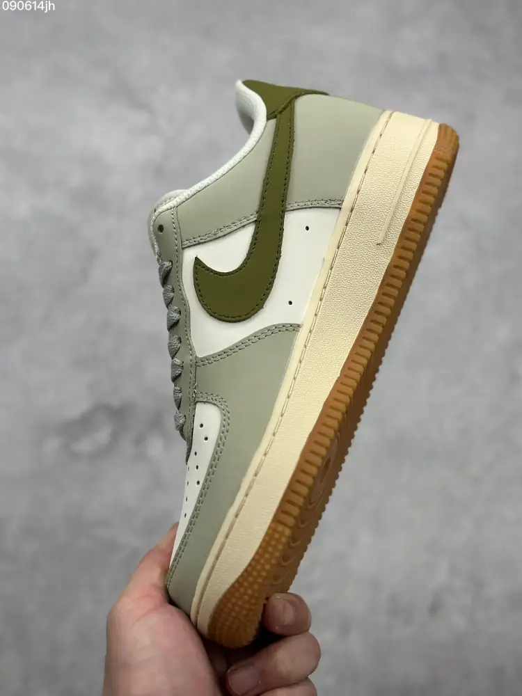 ZeroBulk Nike Air Force 1 '07 Low White Olive Green Sneakers – Top Best Sneakers – DB3301- 1039 