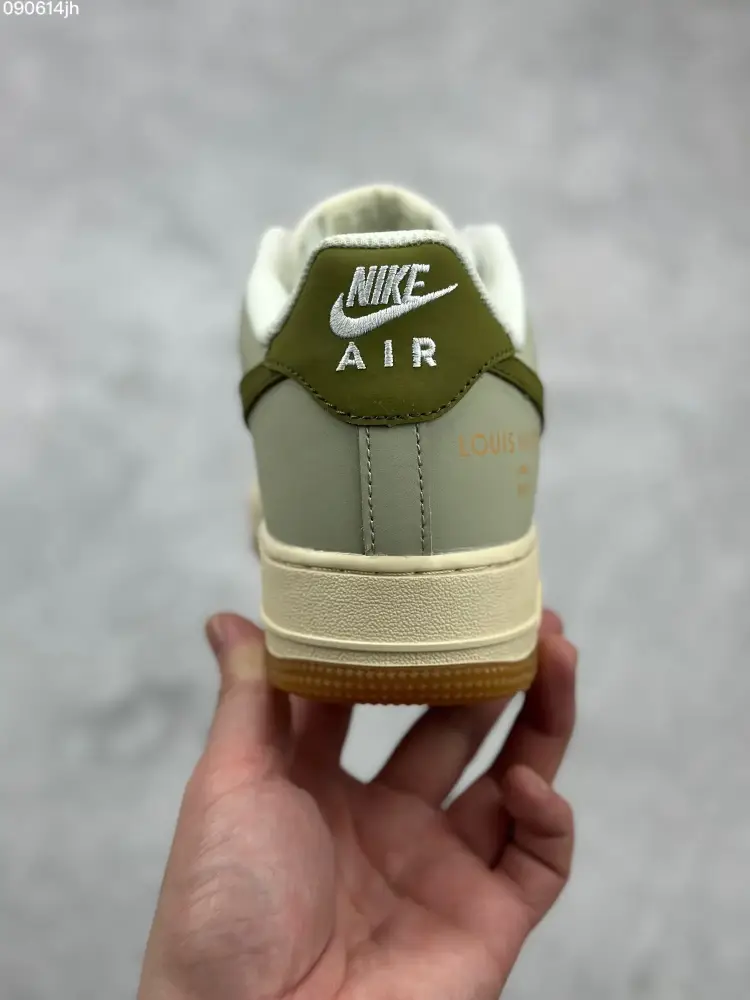 ZeroBulk Nike Air Force 1 '07 Low White Olive Green Sneakers – Top Best Sneakers – DB3301- 1039 