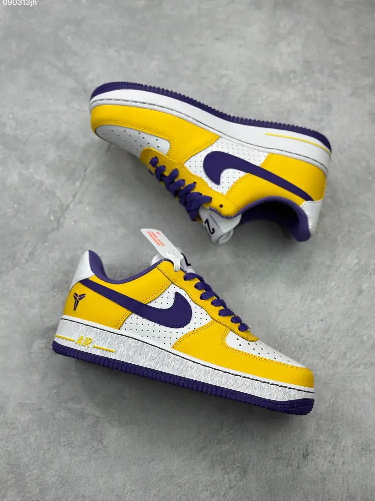Sleek Nike Air Force 1 '07 Low White Yellow Purple Sneakers – Top Best Sneakers – DB3301- 1044 