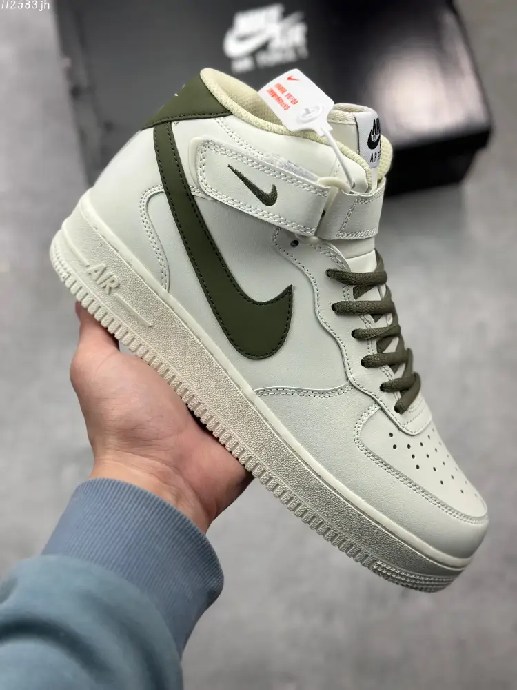 Breathable Nike Air Force 1 '07 Mid – Cream Olive Green – Authentic Style – Best Sneakers (LZ6819- 1014  DCF92