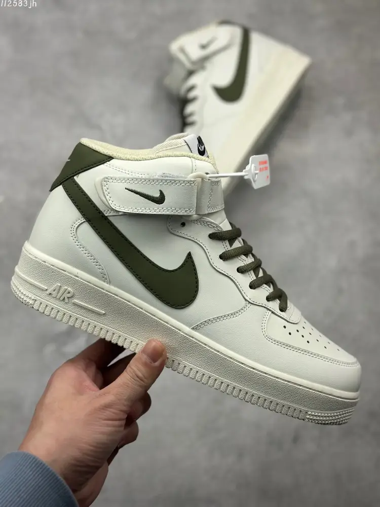 Breathable Nike Air Force 1 '07 Mid – Cream Olive Green – Authentic Style – Best Sneakers (LZ6819- 1014 