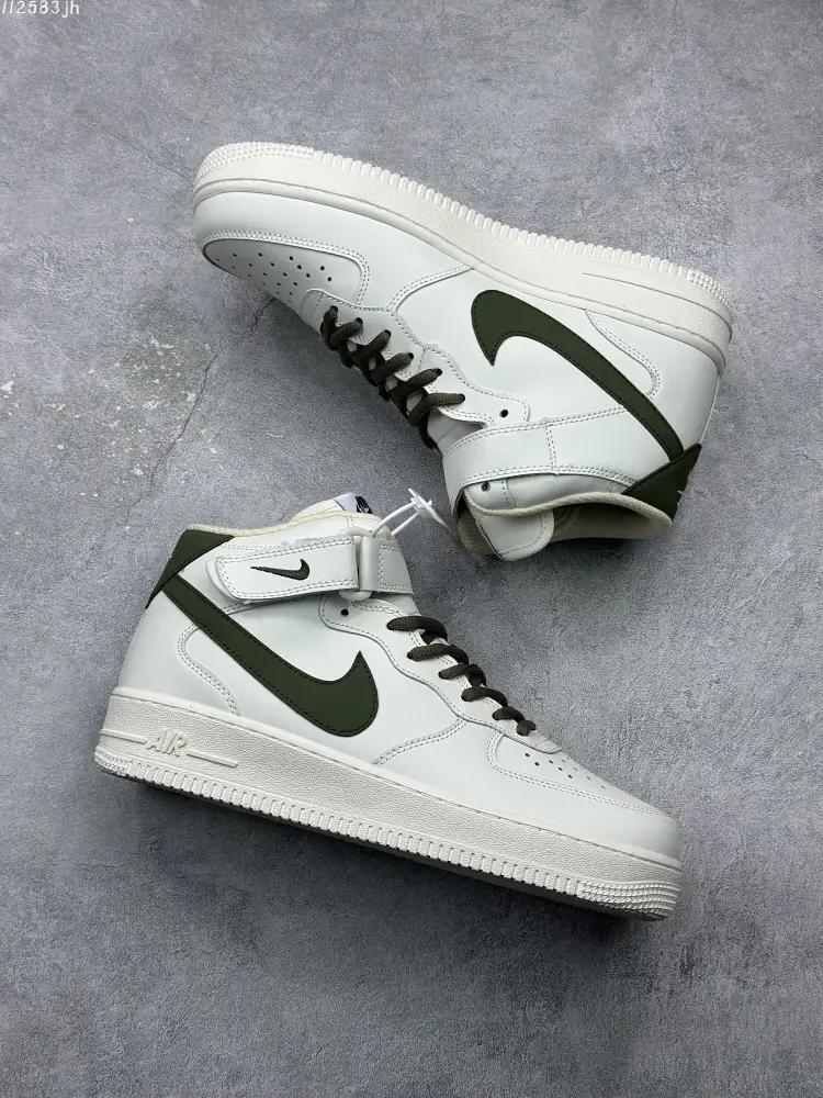 Breathable Nike Air Force 1 '07 Mid – Cream Olive Green – Authentic Style – Best Sneakers (LZ6819- 1014 