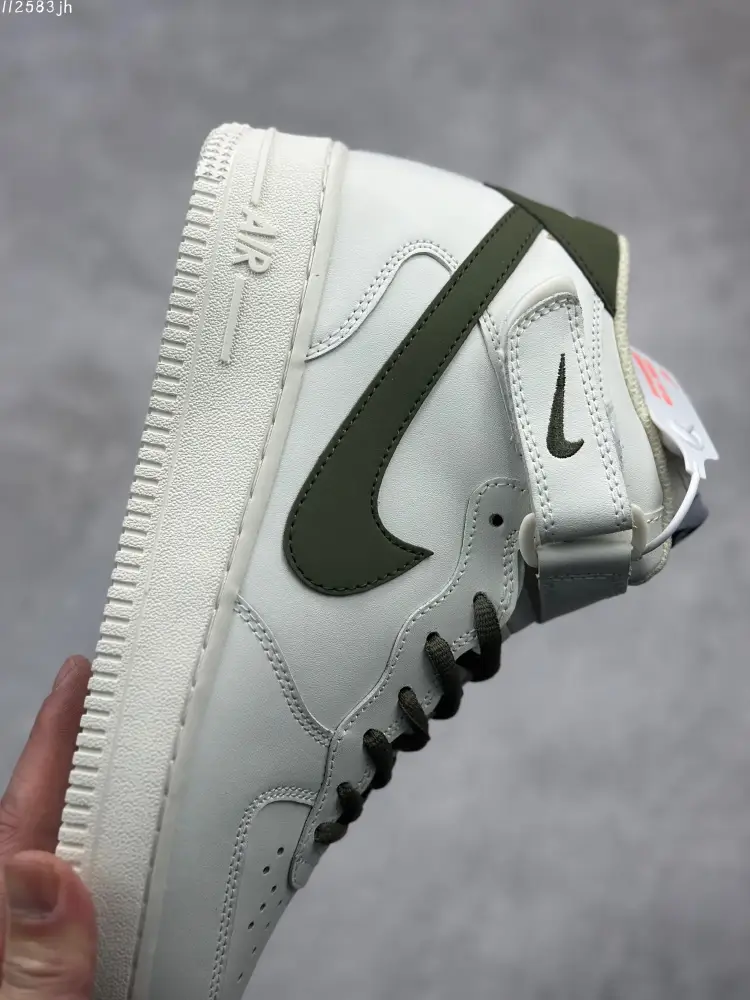 Breathable Nike Air Force 1 '07 Mid – Cream Olive Green – Authentic Style – Best Sneakers (LZ6819- 1014 