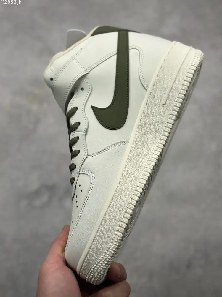 Breathable Nike Air Force 1 '07 Mid – Cream Olive Green – Authentic Style – Best Sneakers (LZ6819- 1014 