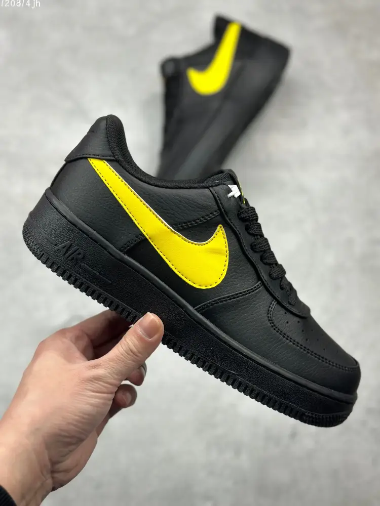 Nike Air Force 1 Low '07 Black Yellow Swoosh Sneakers – High Quality CI9553- Flexible 1089 