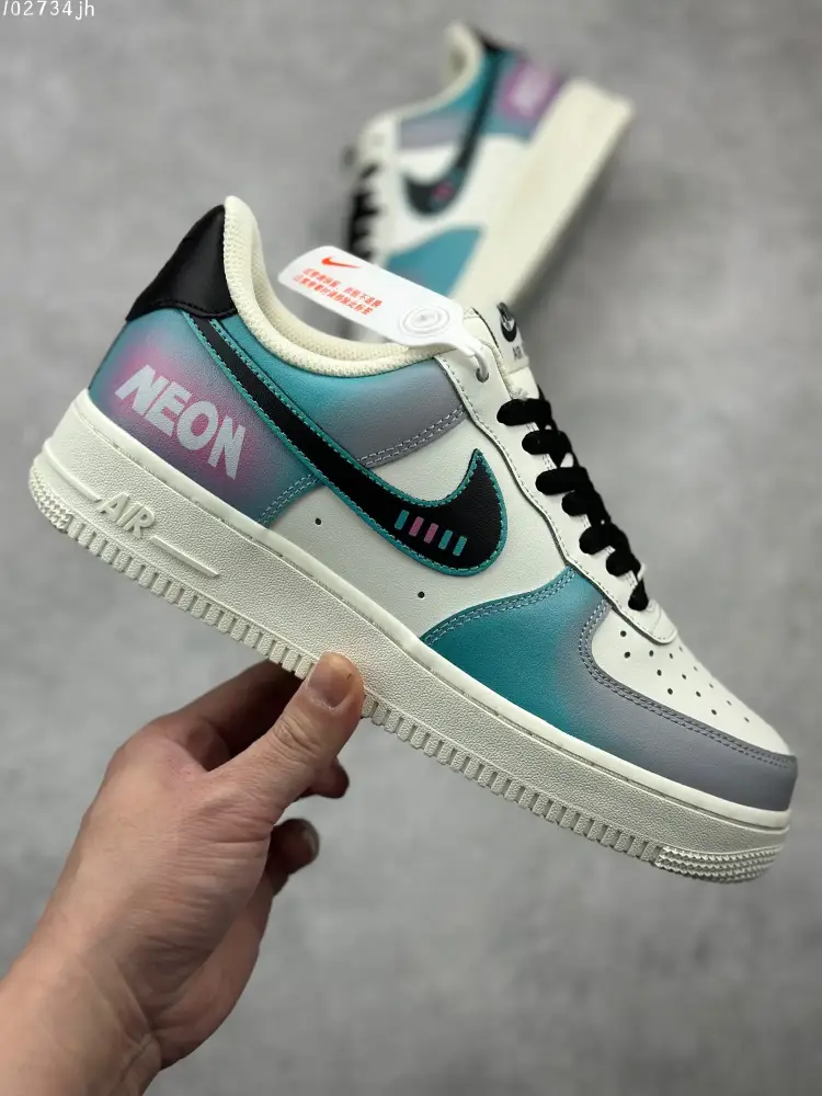 FreshLook Nike Air Force 1 Low '07 E-Sports Graffiti – White Teal Black Custom Low-Top Best Sneakers 1021 