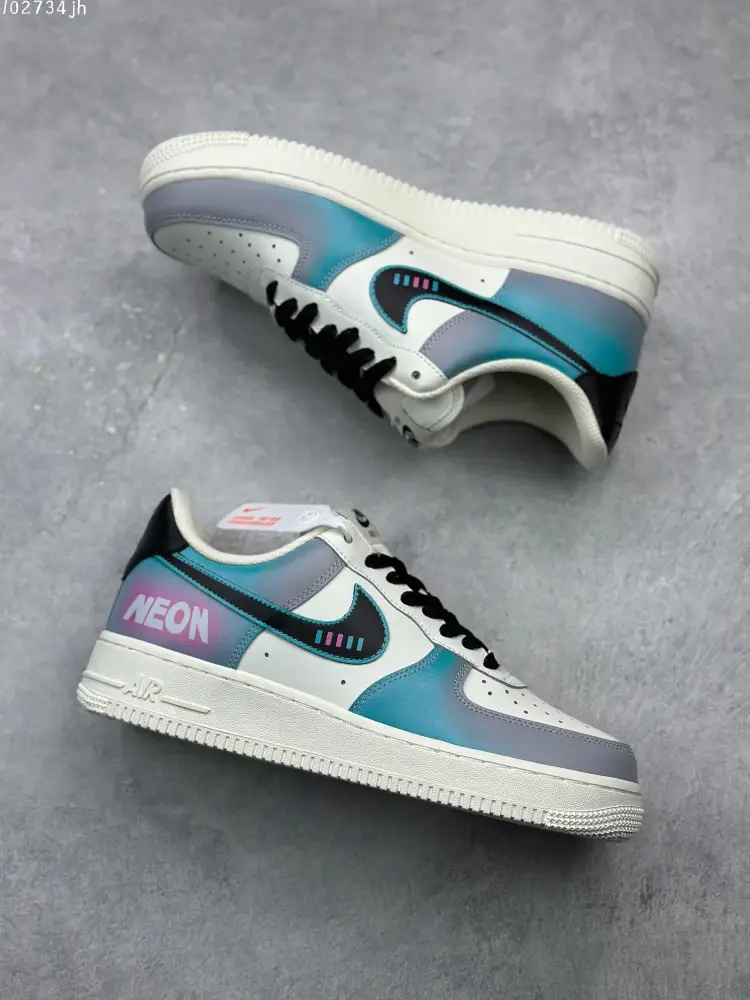 FreshLook Nike Air Force 1 Low '07 E-Sports Graffiti – White Teal Black Custom Low-Top Best Sneakers 1021 