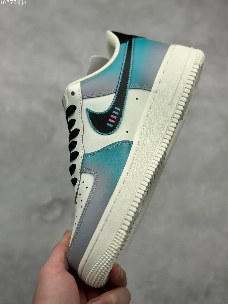 FreshLook Nike Air Force 1 Low '07 E-Sports Graffiti – White Teal Black Custom Low-Top Best Sneakers 1021 