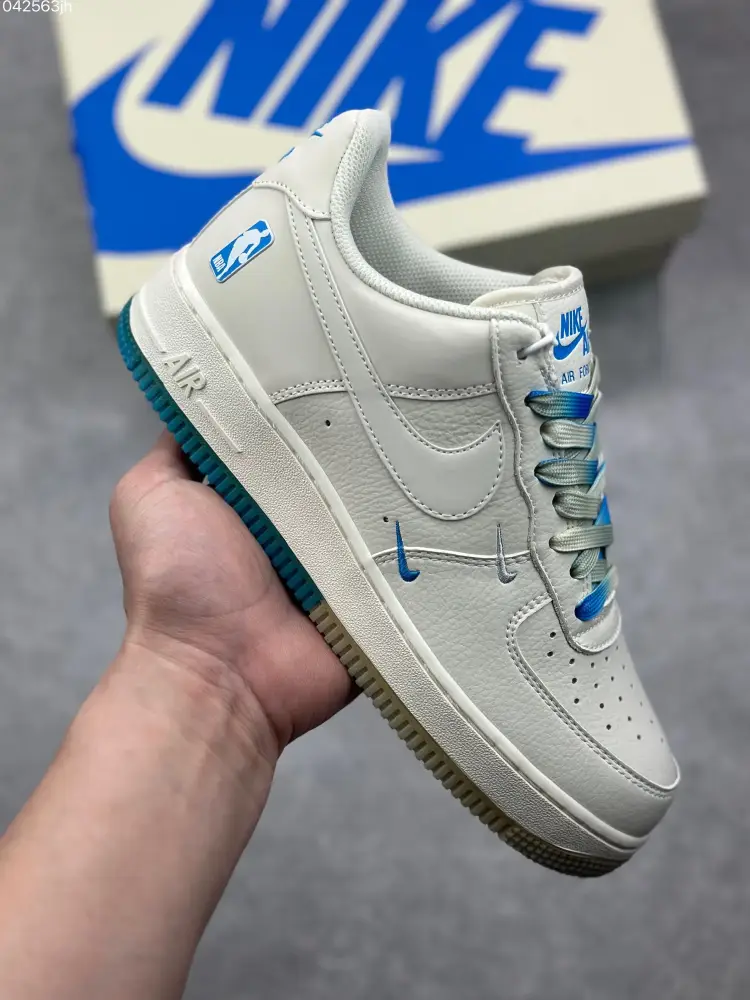 Nike Air Force 1 Low '07 NBA All-Star White Blue Sneakers – Limited Edition Best Sneakers SmoothTexture 1002  CCFAB412