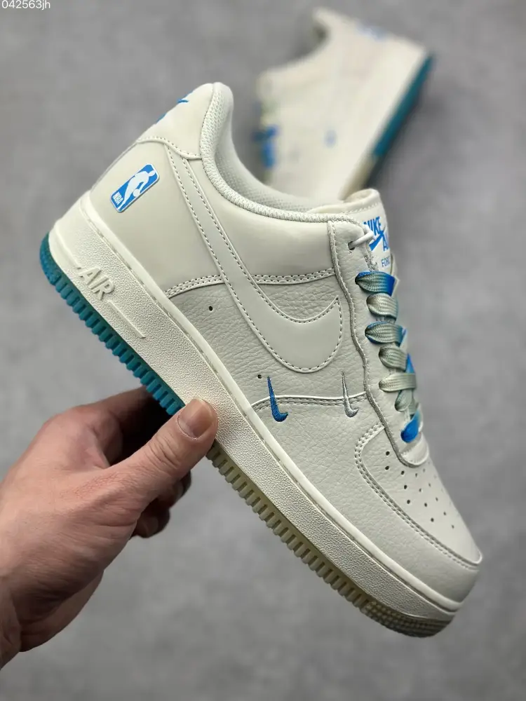 Nike Air Force 1 Low '07 NBA All-Star White Blue Sneakers – Limited Edition Best Sneakers SmoothTexture 1002  CCFAB412