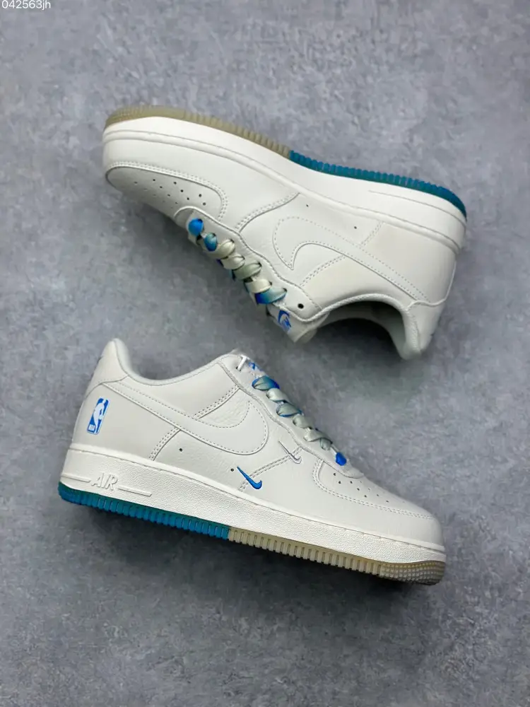 Nike Air Force 1 Low '07 NBA All-Star White Blue Sneakers – Limited Edition Best Sneakers SmoothTexture 1002 