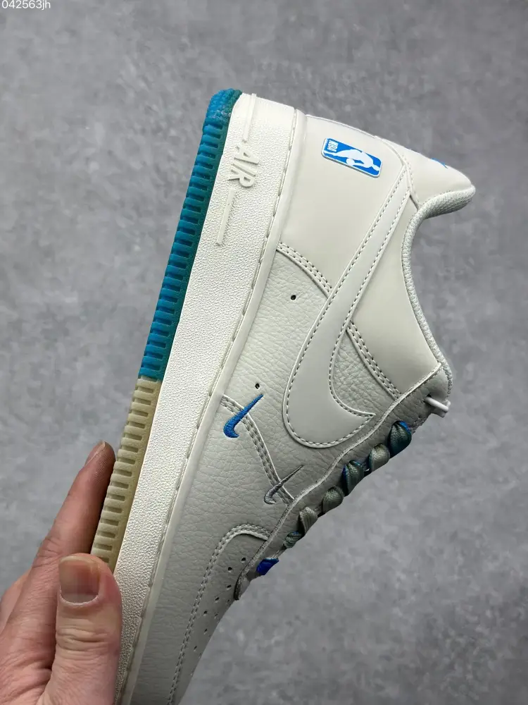 Nike Air Force 1 Low '07 NBA All-Star White Blue Sneakers – Limited Edition Best Sneakers SmoothTexture 1002 