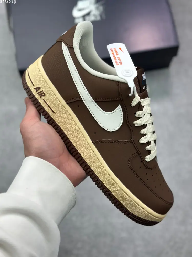Nike Air Force 1 Low '07 White Brown Custom Leather Sneakers – High Quality CQ5059- DailyWear 1078 