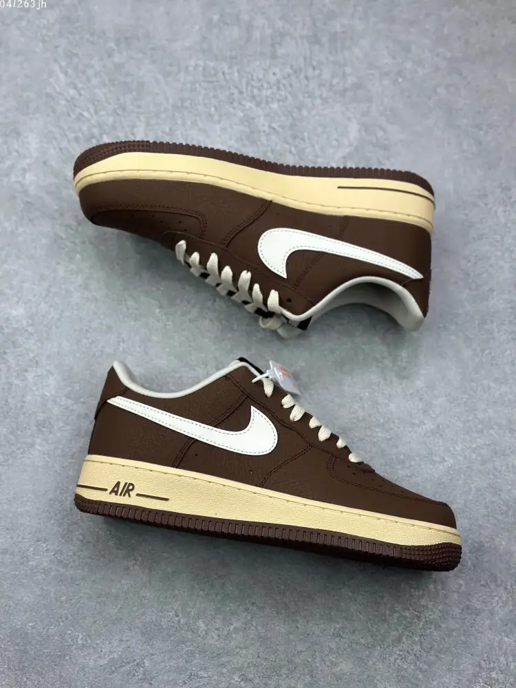 Nike Air Force 1 Low '07 White Brown Custom Leather Sneakers – High Quality CQ5059- DailyWear 1078 