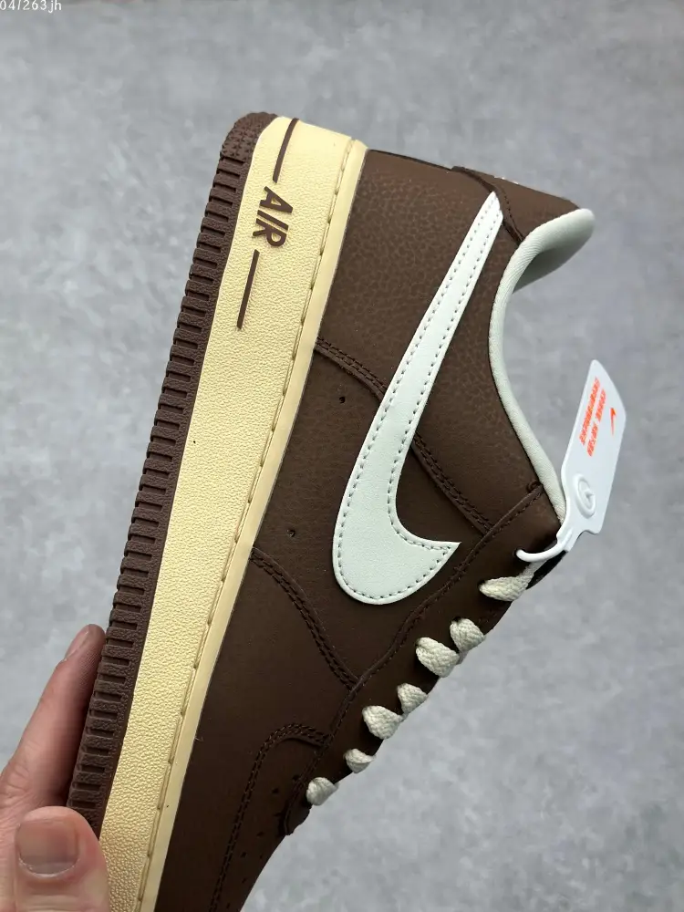 Nike Air Force 1 Low '07 White Brown Custom Leather Sneakers – High Quality CQ5059- DailyWear 1078 