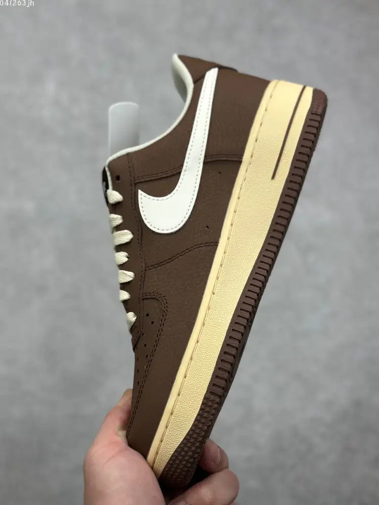 Nike Air Force 1 Low '07 White Brown Custom Leather Sneakers – High Quality CQ5059- DailyWear 1078 