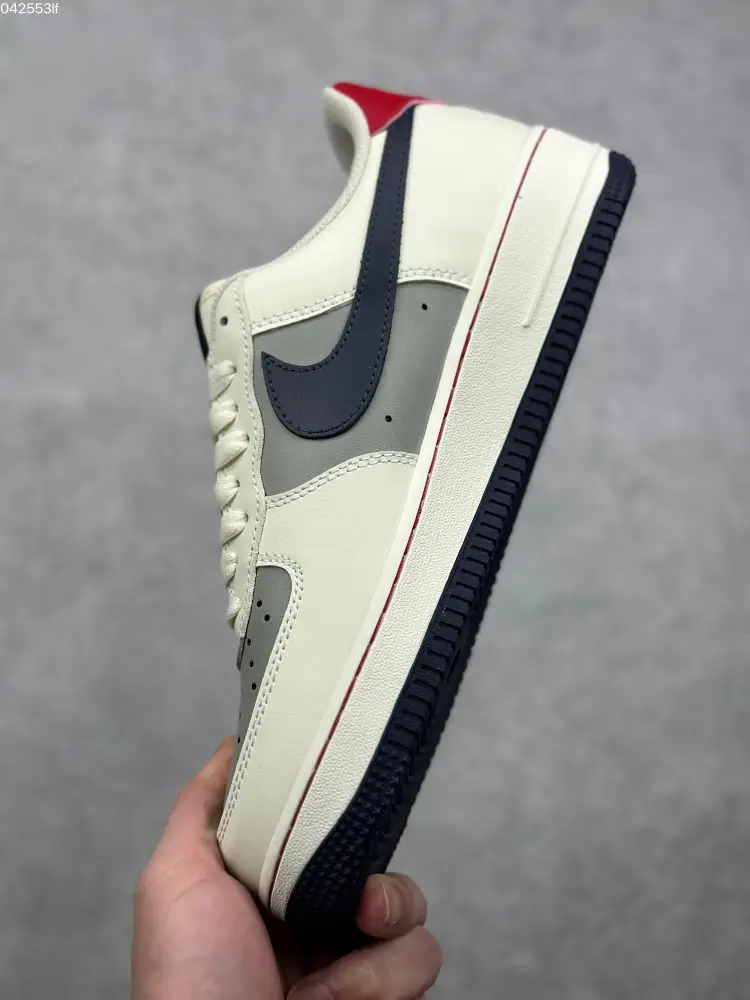 Nike Air Force 1 Low '07 x Louis Vuitton White Navy Red Custom – Best Sneakers Durable 1001 