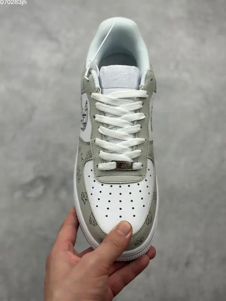 Nike Air Force 1 Low 'Dior' White Blue Sneakers – Best Sneakers with Official Authentic Design, Original Box and Accessories, Sizes 36- Sleek 1060 