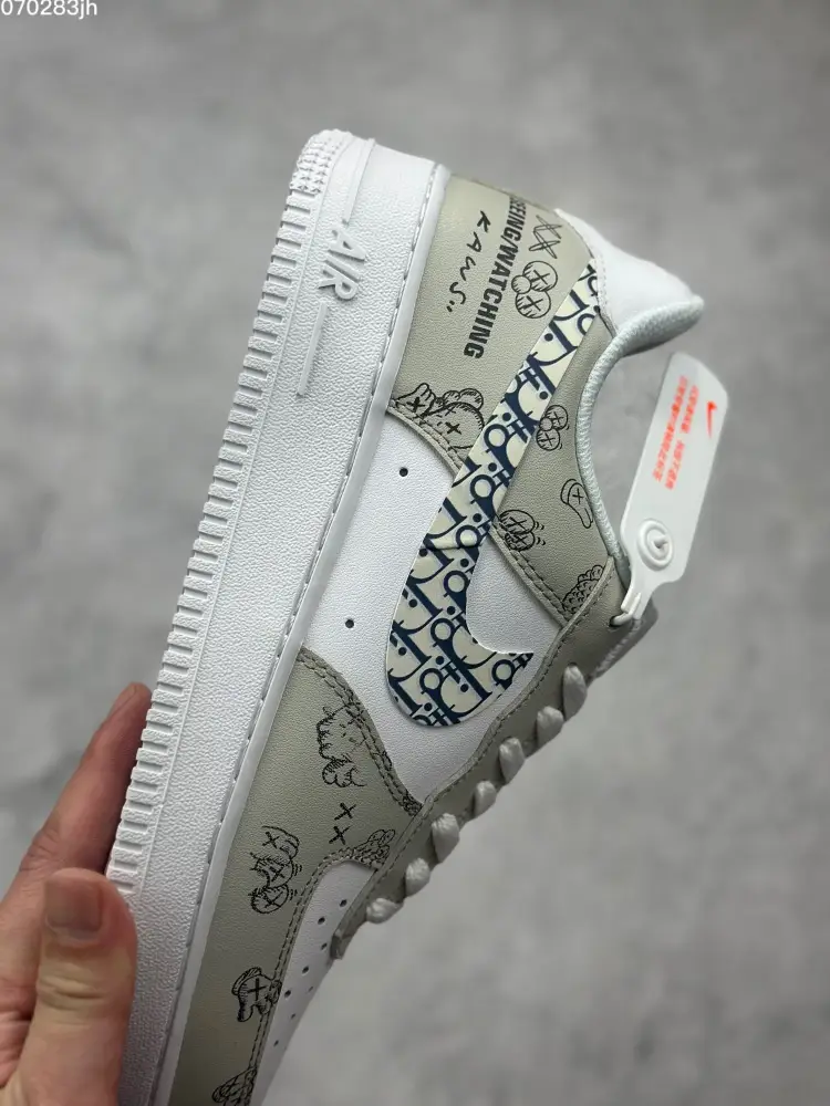 Nike Air Force 1 Low 'Dior' White Blue Sneakers – Best Sneakers with Official Authentic Design, Original Box and Accessories, Sizes 36- Sleek 1060 