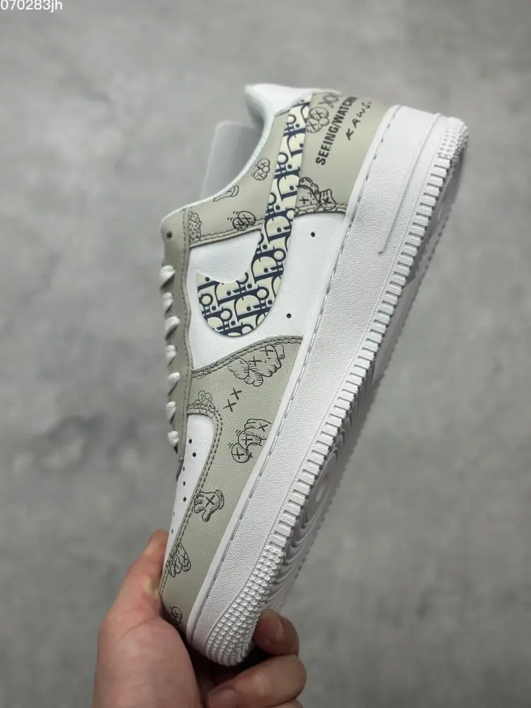 Nike Air Force 1 Low 'Dior' White Blue Sneakers – Best Sneakers with Official Authentic Design, Original Box and Accessories, Sizes 36- Sleek 1060 