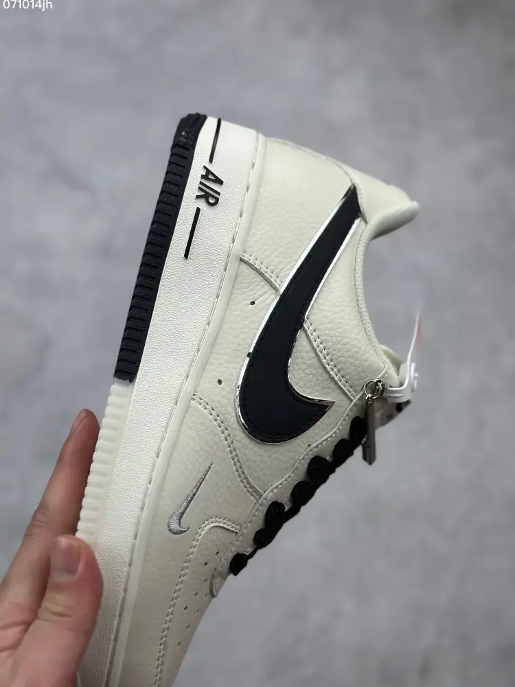Nike Air Force 1 Low 'Full Star' – Cream Black, Custom Low-Top , Top-Quality Sneakers, Size 36- Premium 1057 