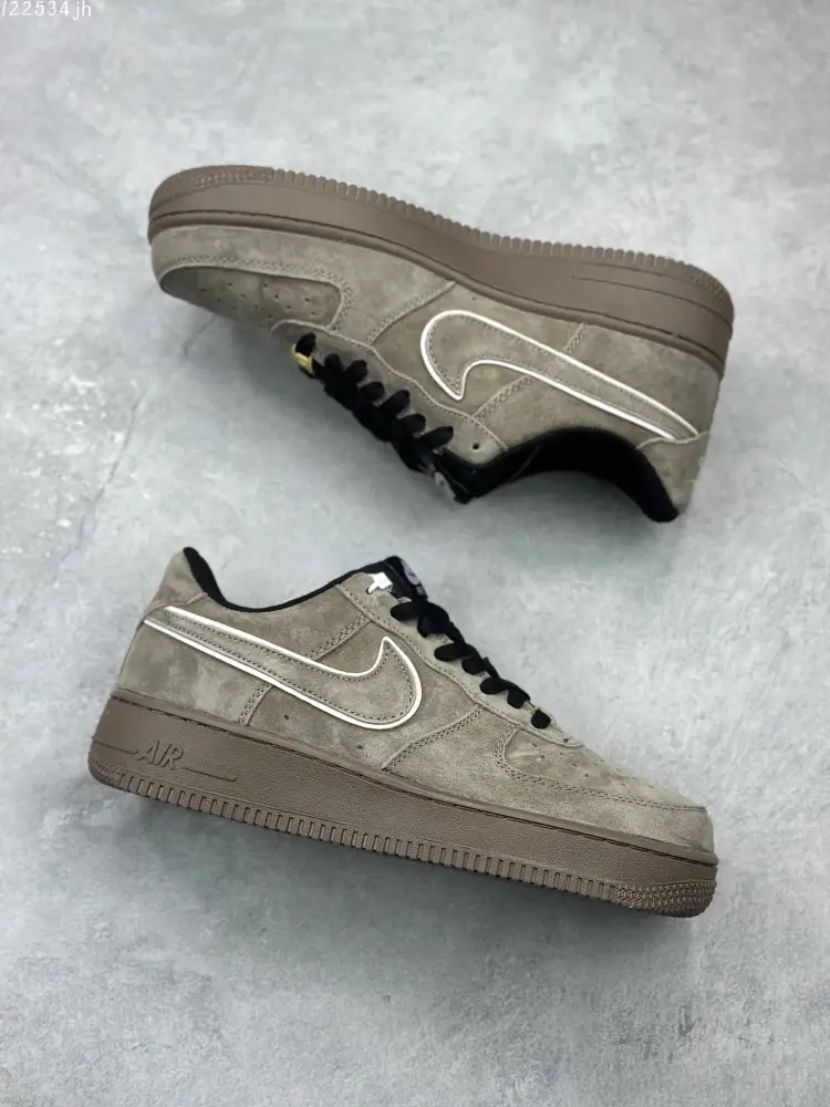 Stylish Nike Air Force 1 Low Grey Black Suede – Limited Edition Fall Winter 2023 High Quality 