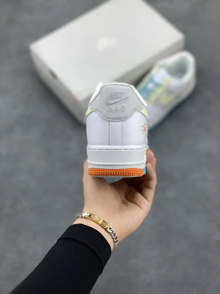 WeatherProof Nike Air Force 1 Low Hand-Painted White Grey Blue Sneakers – Top Best Sneakers DH2920- 1066 