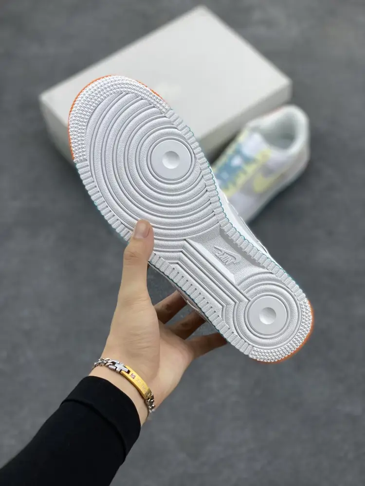 WeatherProof Nike Air Force 1 Low Hand-Painted White Grey Blue Sneakers – Top Best Sneakers DH2920- 1066 